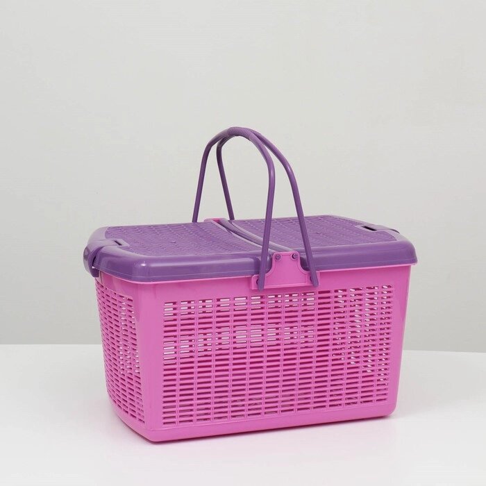 Переноска-корзина-корзина для собак и кошек, фиолетовая,  47х36х27,5 см от компании Интернет-гипермаркет «MOLL» - фото 1