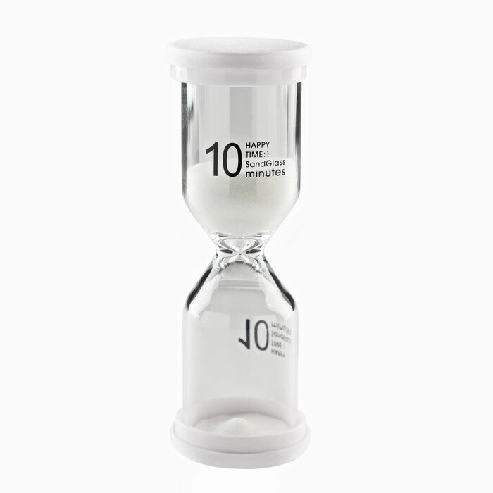 Песочные часы Happy time, на 10 минут, 4 х 11 см, белые от компании Интернет-гипермаркет «MOLL» - фото 1