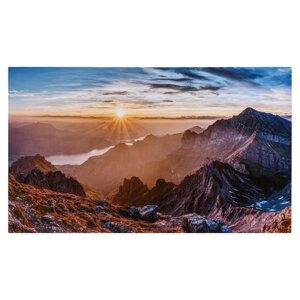 Картина на холсте "Рассвет в горах" 60х100 см