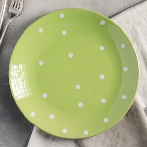 Тарелка обеденная Доляна "Зелёный горох", d=27 см, цвет зелёный