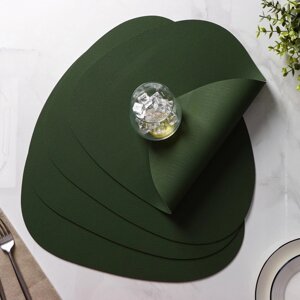 Набор салфеток сервировочных на стол Доляна "Тэм", 4435 см, 4 шт, цвет зелёный