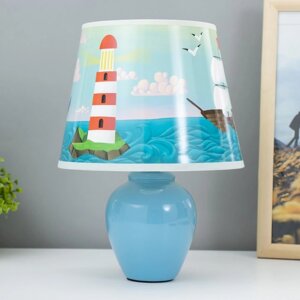 Настольная лампа "Морские приключения" Е14 40Вт голубой
