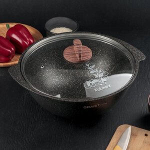 Казан Granit ultra, 4,5 л, со стеклянной крышкой