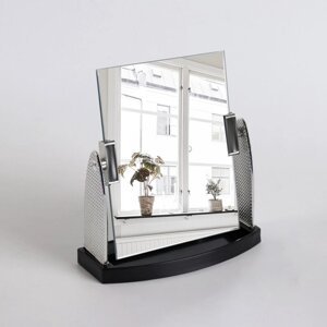 Зеркало настольное "Металика", зеркальная поверхность 11,5 14,5 см, цвет серебристый