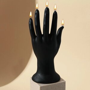 Свеча интерьерная "Женская рука", черная,225*90 мм