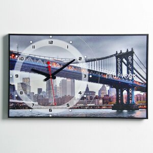 Часы настенные, серия: Город "Бруклинский Мост", 57х35х4 см, микс