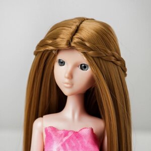 Волосы для кукол "Прямые с косичками" размер маленький, цвет 24