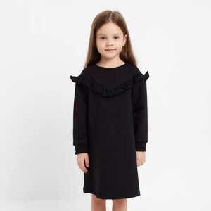 Платье с рюшей KAFTAN "Basic line" р. 30 (98-104), черный