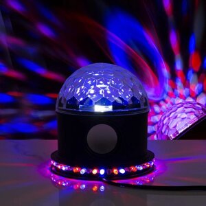 Световой прибор "Хрустальный шар", LED-54-220V, 1 динамик, Bluetooth, ЧЕРНЫЙ