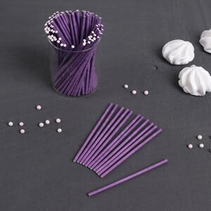 Палочки для кейкпопсов, 100,2 см, 100 шт, цвет фиолетовый