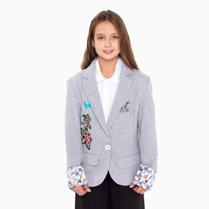 Пиджак для девочки Emporio Armani, серый меланж, 128-134 см (36)