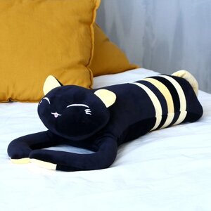 Мягкая игрушка-подушка "Кот", 50 см, цвет чёрно-желтый