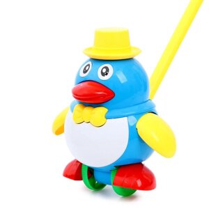 Каталка на палочке "Пингвин", цвета МИКС
