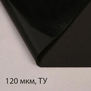Плёнка полиэтиленовая, техническая, толщина 120 мкм, 3 10 м, рукав (1,5 м 2), чёрная, 2 сорт, Эконом 50 %