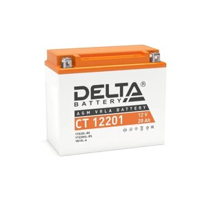 Аккумуляторная батарея Delta СТ12201(YTX20L-BS, YTX20HL-BS, YB16L-B, YB18L-A)12V,20Ач обратная