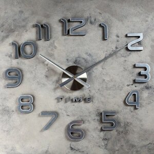 Часы-наклейка DIY "Акстелл", серебро, 70 см
