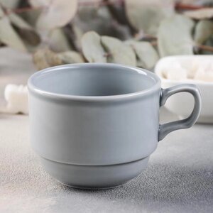 Чашка чайная "Акварель", 200 мл, цвет светло-серый