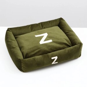 Лежанка "Z", 53 х 44 х 11 см, зелёная, мебельная ткань