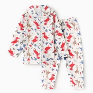 Пижама для мальчика, цвет белый/красный, рост 80 см