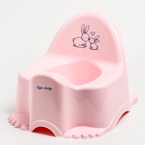 Горшок детский музыкальный "Кролики", цвет розовый