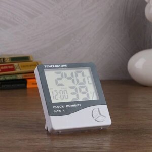 Часы-будильник электронные "Бируни" с термометром и гигрометром, 10102 см