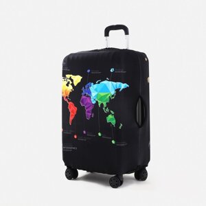 Чехол для чемодана Карта Мира 24", 38*28*59 см, черный