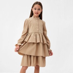 Платье для девочки MINAKU цвет бежевый, рост 122 см