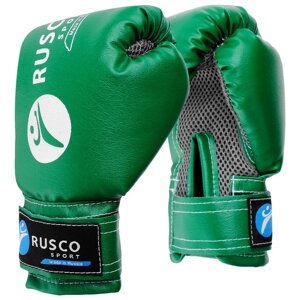 Перчатки боксерские RUSCO SPORT детские кож. зам. 6 Oz зеленые