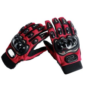 Перчатки для езды на мототехнике, с защитными вставками, пара, размер XL, красный