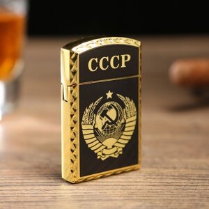 Зажигалка газовая "СССР", микс, 1х3.5х6 см, чёрная