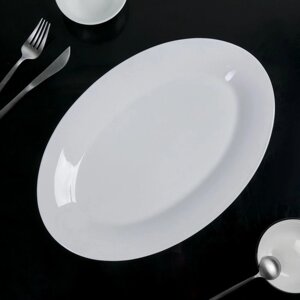 Блюдо овальное White Label, 35,524,52,5 см, с утолщённым краем, цвет белый