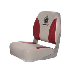 Кресло складное алюминиевое с мягкими накладками, красный/серый