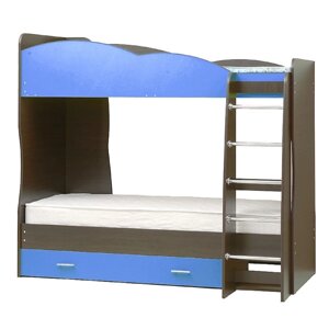 Кровать детская двухъярусная "Юниор 2.1", 800 2000 мм, лдсп, цвет венге / синий