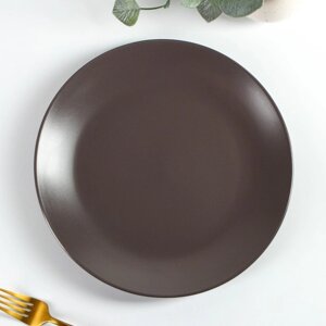 Тарелка обеденная Доляна "Пастель", d=27 см, цвет коричневый