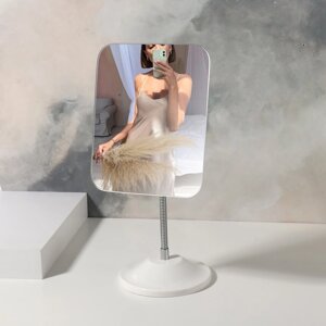 Зеркало настольное, на гибкой ножке, зеркальная поверхность 13,5 16,3 см, цвет белый