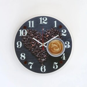 Часы настенные, серия: Кухня, "Любимый кофе", 30 см