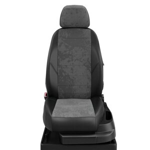Авточехлы для Citroen C-elysee с 2013-н. в. седан Задние спинка и сиденье единые. Задние подголовники горбы, алькантара,