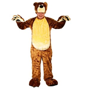 Карнавальный костюм "Бурый медведь", комбинезон, шапка, р. 50-52, рост 180 см, цвета МИКС