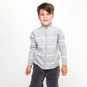 Джемпер для мальчика , цвет серый/белый, рост 92 см (2 года)