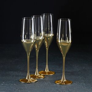 Набор бокалов для шампанского "Электрическое золото", 160 мл, 4 шт