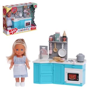 Кукла малышка "Повар Lyna " с набором мебели и аксессуарами, МИКС