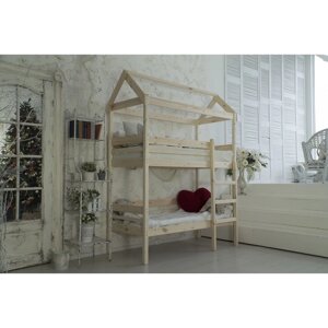 Детская двухъярусная кровать-домик Baby-house, 80 160 см, цвет сосна