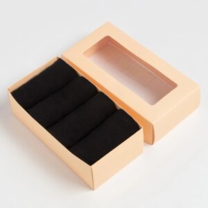 Набор носков MINAKU, 4 пары, цвет черный, р-р 43-46 (29 см)