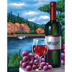 Картина по номерам на холсте с подрамником "Вино" 40*50 см
