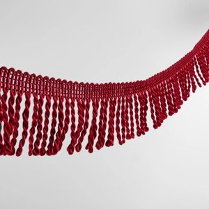Тесьма декоративная бахрома 65мм*200,5м, бордовый