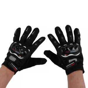 Перчатки для езды на мототехнике, с защитными вставками, пара, размер XL, черные