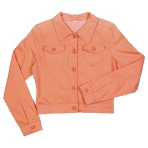 Куртка джинсовая для девочек, рост 158 см, цвет коралловый