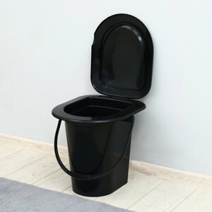 Ведро-туалет, h = 40 см, 17 л, чёрное