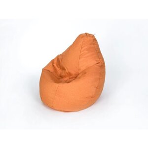 Кресло-мешок "Груша", средняя, ширина 75 см, высота 120 см, цвет оранжевый, рогожка