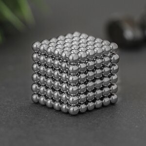 Неокуб серебряный, 125 шариков, d=0,5 см